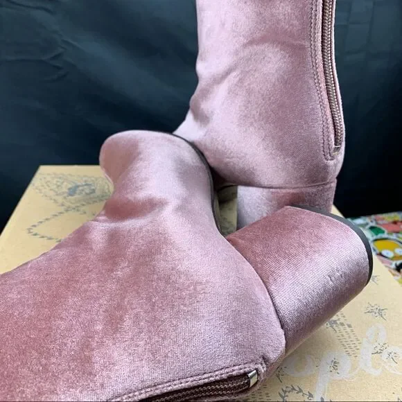 Free People Velvet Cecile Rose Ankle Boots Various Sizes - Picture 9 of 12